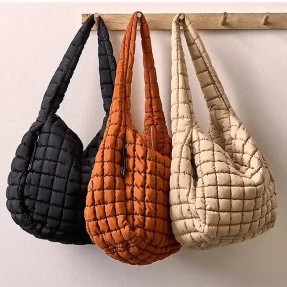 Free People Quilted Carryall Bag in Roasted Chestnut - Picture 2 of 9